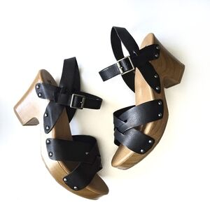 KORKS Bagley Platform Sandals in Black Size 10